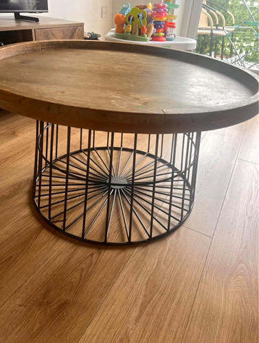 Round coffee table medium wood - table,