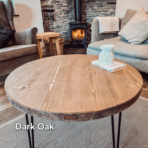 Round coffee table rustic - /,