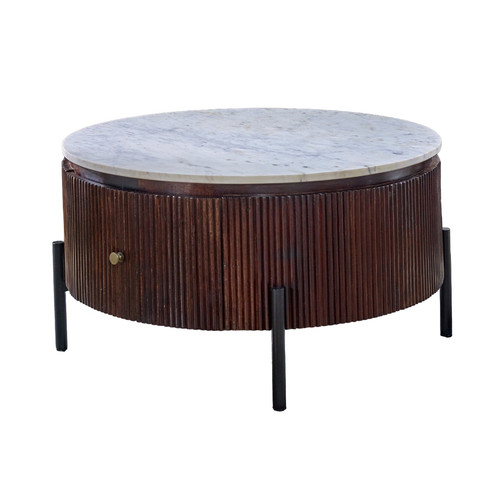 Round fluted mango wood - round,
