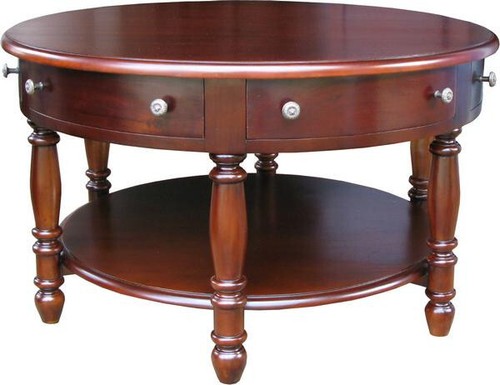 Round coffee table solid - coffee,