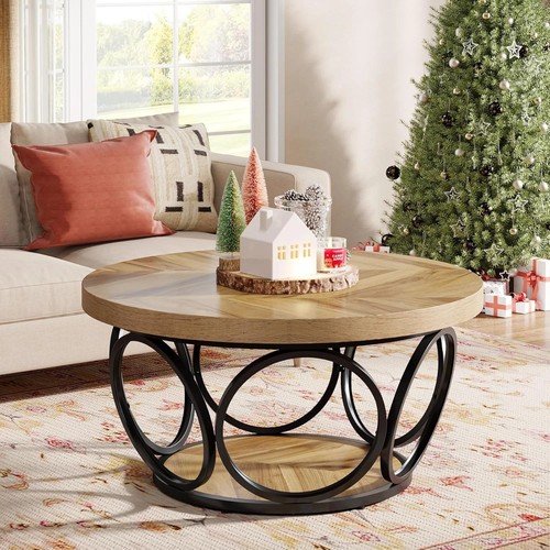 Round coffee table - round,